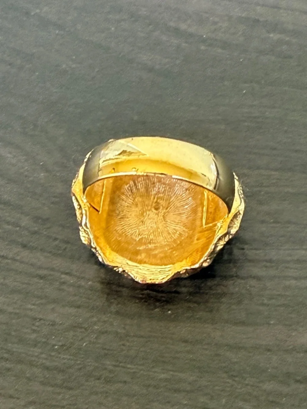 Flawless Textured Concave Gold Dome Cocktail Ring